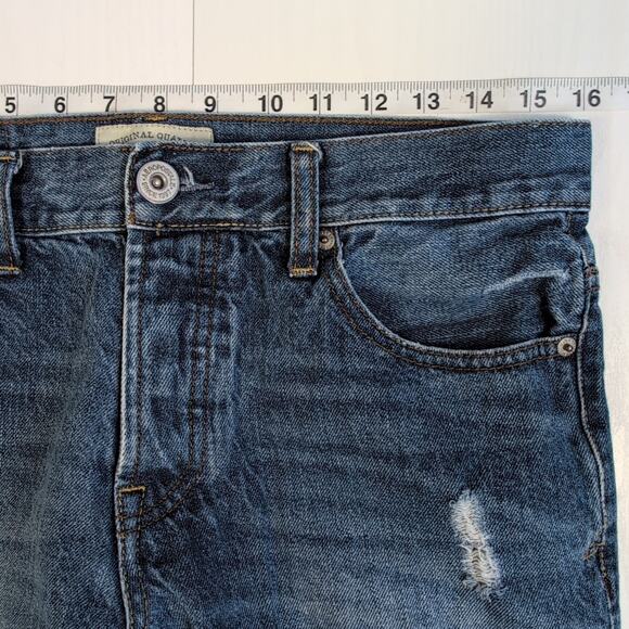 Aeropostale Women’s Size 30 Blue Mid Rise Ripped Skinny Jeans Distressed Denim - Picture 6 of 14